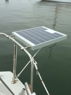 a solar panel is attached to the side of a boat