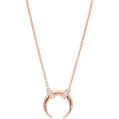 Sofer Jewelry - Pave Diamond Horn Pendant in 14K Rose Gold Modern Rose Gold Jewelry With Cubic Zirconia, Modern Rose Gold Cubic Zirconia Jewelry, Fine Jewelry 14k Rose Gold White Gold Necklace, Rose Gold 14k Diamond Pendant Necklace, Rose Gold 14k Diamond Cut Necklace, 14k Rose Gold Diamond Cut Necklace, 14k Rose Gold Diamond Pendant Necklace, Rose Gold Diamond Cut Necklace In 14k Gold, Everyday Luxury Rose Gold Cubic Zirconia Jewelry