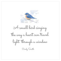 a small bird singing the way a heart can travel light through a window by andy smith