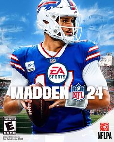 the cover art for the video game, modern football featuring an image of a man holding a football