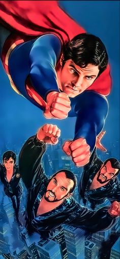 the poster for superman returns with two men pointing at each other