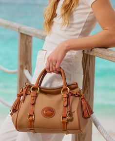 Monogram Pendant, Tan Cowhide, Credit Card Wallet, Call Backs, Dooney And Bourke, Dooney & Bourke, Green Fashion, Leather Top, Dooney Bourke