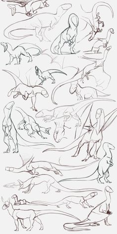 an image of some animals that are in the process of being drawn by someone's hand