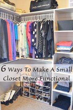 the closet is full of clothes and other items to make it look like an organized closet