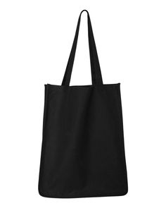 27L Jumbo Shopping Bag - BLACK - ONE SIZE | Q-Tees 27L Jumbo Shopping Bag in Black | Canvas Tee Bag, Simple Tote, Bag Mockup, Zippered Tote, Shopper Tote, Shopping Tote Bag, Branded Bags, Black Canvas, Cotton Bag