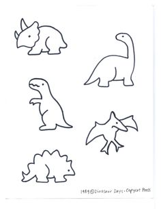 Cut Outs, Dinosaurs, Black And White, White, Black