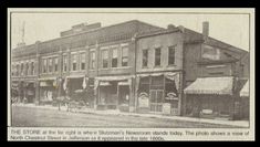 an old black and white photo of the store at right is sherman's newtons tavern