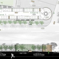 two plans for the new parking garage and office building