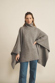 The Angela cashmere poncho has a great sentimental value for Linnea Lund : it has been conceived in honour of our founder’s sister and her infinite quest for elegance, comfort and warmth. With a cashmere so soft that easily compares to a warm embrace, this poncho has become a must-have for those who want to feel as if they were bundled up in a cocoon of softness.Charlotte’s fashion tip: “This poncho is a must-have in the Swedish wardrobe. It is perfect to wear outdoors as well as at home with a comfy, loungewear outfit. My styling tip to look casual yet sophisticated : choose a raw denim jeans, add a cashmere pullover then your Angela poncho and put the finishing touches to your outfit with the Maya collar scarf.” Lenght: 68cm ~ 26,77 inches Oversized Cashmere Cape With Long Sleeves, Oversized Long Sleeve Cashmere Poncho, Cozy Long Sleeve Cashmere Poncho, Cashmere Cape For Layering In Fall, Cashmere Cape For Fall Layering, Oversized Cashmere Poncho, Fall Cashmere Cape For Layering, Oversized Cozy Cashmere Poncho, Oversized Cashmere Poncho For Winter