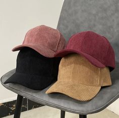 Ladies we love a good cap all year long but these causal unisex caps are just to die for. Adjustable metal buckle back closure, great fit for most head sizes. Various colors to choose from. There 100% polyester. Premium corduroy, a hint of stretch, and a soft feel bring both luxury and comfort to your day. Thrift Bundle, Weird Gadgets, Corduroy Cap, Best Caps, Caps For Men, Vintage Hip Hop, Cap Men, Baseball Caps Mens, Womens Baseball Cap