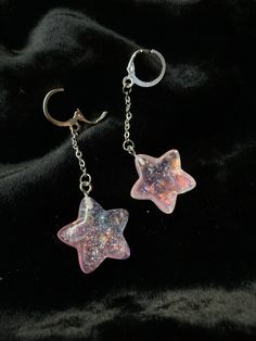 Sparkling Resin Star Dangle Earrings - Etsy Celestial Star-shaped Sparkling Earrings, Sparkling Star-shaped Celestial Earrings, Pink Star Earrings For Party, Pink Star-shaped Party Earrings, Trendy Star Embellished Jewelry For Parties, Trendy Pink Star-shaped Jewelry, Trendy Star Embellished Party Jewelry, Trendy Star-embellished Party Jewelry, Star Shaped Glitter Earrings For Party