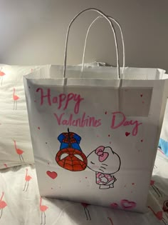 a shopping bag with the words happy valentine's day written on it