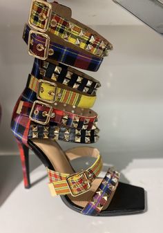 Luxury Multicolor High Heel Boots, Luxury Glamorous Multicolor Heels, Gold Heart Boots, Luxury Multicolor Platform Heels, Luxury Multicolor Leather Shoes, Luxury Bold 4-inch Heels, Luxury Multicolor Heels With Sculpted Heel, Luxury Multicolor Heels With Removable Insole, Stephanie Hudson