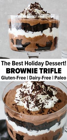 the best holiday dessert brownie trifle gluten - free / dairy - free pale