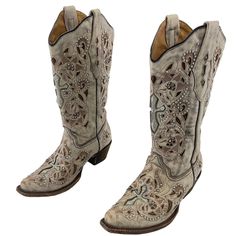 Corral Boots Women's Beige/Silver Studded Cross Leather Western Boots 6.5m - Brand: Corral Boots - Color: Beige - Condition: Preowned - Category: Women Women's Shoes Boots - Department: Women - Style: Western - Type: Boot - Upper Material: Leather - Us Shoe Size: 6.5 Sku: D161-6nr3vduc5yhb Women’s Cowgirl Boots, Western Type, Corral Boots Womens, Corral Boots, Leather Western Boots, Cowgirl Boots, Western Boots, Silver Studs, Women Style