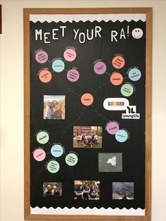 Get To Know Me Bulletin Board Ra, Ra Introduction Bulletin Board, Meet Your Ra Poster, All About Me Ra Board, Ra Personal Board, Meet Your Ras Bulletin Board, Ra Dorm Hallway Decorations, Ra Dorm Room Ideas Resident Assistant, Ra Birthday Wall