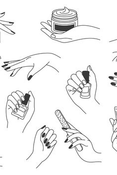 Nail Tech Drawing, Hand Nails Drawing, Nail Salon Drawing, Hand Drawing Nails, Hand Drawing With Nails, Hand Holding Nail Polish, Manicure Logo Design, Nail Tech Background, Nails By Logo