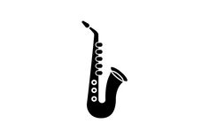 a black and white image of a saxophone