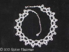 Crystal Right Angle Weave Necklace by RobinDreamsUnlimited on Etsy Adjustable Round Jewelry With Bead Caps, Adjustable Silver Necklace With Bead Caps, Silver Necklace With Bead Caps, Right Angle Weave, Woven Necklace, Right Angle, Beaded Necklaces, Necklace Etsy, Crochet Necklace