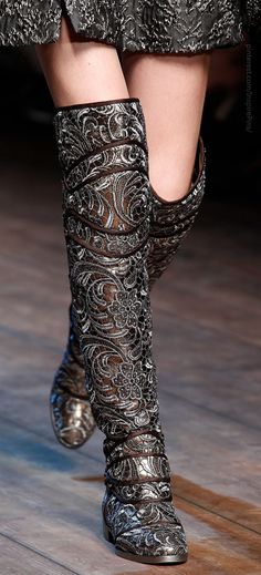 Fall 2014 Ready-to-Wear Dolce & Gabbana Interesting Shoes, Hidden Closet, Embellished Fashion, Fashion 2014, Beautiful Boots, Dolce E Gabbana, Fabulous Shoes, Emilio Pucci, Fall 2014