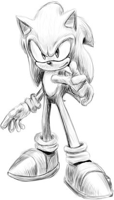 a drawing of sonic the hedge