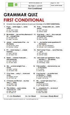 a printable test sheet for the english language course, which includes words and phrases