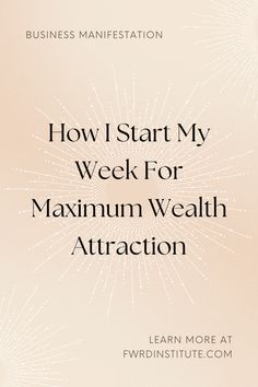 How I Start My Week For Maximum Wealth Attraction Monday Routine, Wealth Attraction, Money Blocks, Manifesting Wealth, Inner Child Healing, Morning Meditation, Soul Healing, Healing Modalities