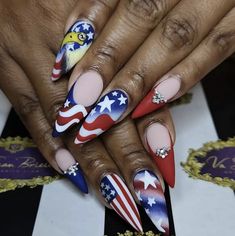 Stand out at your Fourth of July celebration with festive nail art that honors America's independence. Picture bold stars, stripes, and fireworks designs in patriotic reds, whites, and blues, making your nails the star of the show. 🎇💅 #IndependenceDayManicure #PatrioticDesigns #July4thNails Fourth Of July Celebration, Fireworks Design, Festive Nail Art