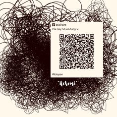 an abstract black and white photo with a qr code in the center that says,