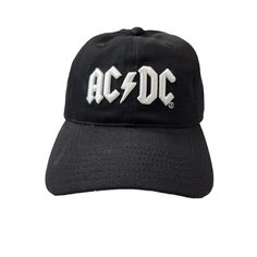 Ac/Dc Official Cap Embroidered Adjustable Black Black Cotton Hats With Logo, Adjustable Black Hats With Logo, Hat Embroidery, Black Tie Dye, Logo Black, Hat Band, Ac Dc, Red And Grey, Back To Black