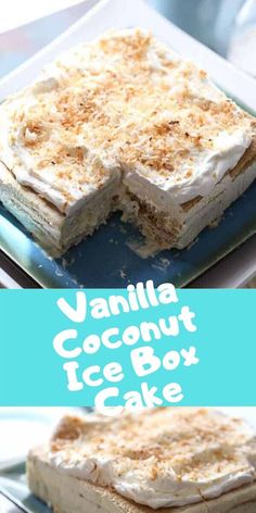 vanilla coconut ice box cake on a plate