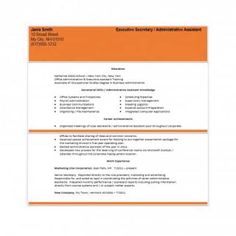 an orange and white resume for someone with no work experience on the job, it looks like