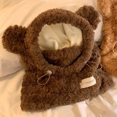 Size: M, Color: Deep coffee Cute Brown Hat For Fall, Trendy Warm Brown Hats, Brown Hat With Plush Lining For Cold Weather, Winter Brown Hats With Plush Lining, Fluffy Winter Hat, Oc Outfits, Cosmic Art, Dark Coffee, Bear Ears