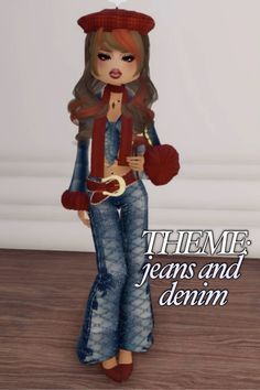 dress to impress outfit idea jeans and denim theme   #dresstoimpress Dress To Impress Outfits Roblox Game Theme Contry Glam, Dti Outfits Ideas Jeans And Denim, Dti Jeans And Denmin, Dti Roblox Jeans And Denim