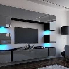 modern living room with white and black furniture