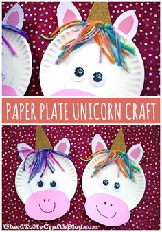 paper plate unicorn craft for kids to make