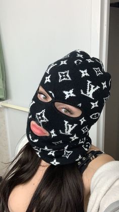 Louis Vuitton Ski Mask, Baddie Ski Mask Aesthetic, Girl In Ski Mask, Ski Mask Girl Aesthetic, Mask Girl Aesthetic, Ski Mask Girl, Abstract Girl Painting, Girl With Mask, Gang Girl