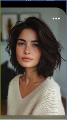 Short Hair For Petite Women, Zero Maintenance Haircut, Short Hair With Layers Side Part, Fall Hair Color For Brunettes Balayage Caramel Chocolate Brown Short Hair, Short Hair Pregnant Women, Neck Length Hair, Haircuts Straight Hair