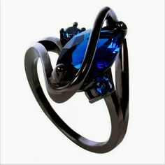 Brand New Marquise Cut Blue Sapphire Black Gold Filled Ring. Makes An Excellent Gift. New To Poshmark? Use Referral Code Kimberlyn222 To Receive $10. Sapphire Gold Ring, Amethyst Wedding Rings, Black Gold Ring, Ring Man, Turquoise Bead Bracelet, Cross Ring, Blue Sapphire Rings, Cz Diamond, Sapphire Engagement