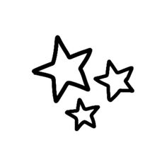 three stars that are black and white on a white background, with one star in the middle