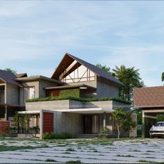 6 bedroom super luxury tropical home design Slop Roof House Design, Sloping Roof Architecture, Mixed Roof House Design, 4 Bedroom Bungalow Floor Plans, 5 Bedroom Bungalow, Floor Plans Modern, Design Small House, Home Layout Design, Slope Roof