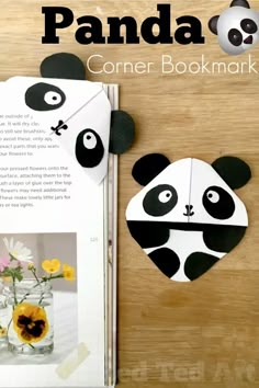 Bookmarks Diy Kids, Panda Bookmark, Bear Bookmark, Diy Panda, Bookmark Corner, Bookmark Diy, Red Ted Art, Free Printable Bookmarks