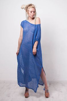 Maxi Crochet Dress Knit Maxi blue Dress Maxi Beach Lacy Dress Handmade asymmetric Dress linen beach Blue Dress Maxi, Cornflower Dress, Maxi Blue Dress, Vintage Beachwear, Beach Long Dress, Crochet Summer Dresses, Marine Uniform, Asymmetric Dress, Dress Knit