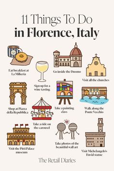 11 Things To Do in Florence, Italy | The Retail Diaries Top Things To Do In Italy, Italy Guide Travel, Florence 1 Day Itinerary, Florence To Do List, Itinerary For Italy, Florence Italy Travel Guide, 1 Day In Florence Italy, Italy Travel List, Florence Italy Bucket List