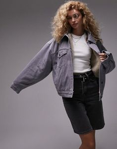 Coats & Jackets by Topshop Welcome to the next phase of Topshop Spread collar Functional pockets Relaxed fit Joni Jeans, Oversized Denim Jacket, Dress Bra, Coats Jackets Women, Leggings Shop, Plus Size Pregnancy, Jeans Shop, Skirted Swimwear, Swimwear Accessories