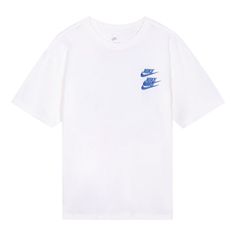 Men's Nike Sportswear Around The World Subject Embroidered Alphabet Logo Ribbed Round Neck Short Sleeve White T-Shirt DR1210-100 (Embroidery) Nike Crew Neck Graphic Print Tops, Blue Sports Top With Logo, Nike Crew Neck Top With Embroidered Logo, Nike White Crew Top, White Nike Crew Top, Sporty Crew Neck Top With Embroidered Graphics, Casual White Shirt With Embroidered Graphics, White Top With Embroidered Logo For Streetwear, White Casual Shirt With Embroidered Graphics