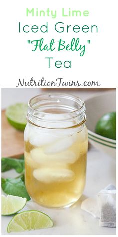 Minty Lime Iced Green "Flat Belly" Tea | Only 8 Calories | Nutrients & Green Tea Benefits help Flush Bloat, Calm Insides | Feel lighter & Bloat-free For MORE RECIPES, fitness & nutrition tips please SIGN UP for our FREE NEWSLETTER www.NutritionTwins.com Smoothies Vegan, Iced Green Tea, Nutrition Sportive, Green Tea Benefits, Tea Benefits, Healthy Clean Eating