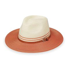 Kristy Two Tone Fedora Hat - Wallaroo Hats Western Style Cream Panama Hat, Elegant Fedora Sun Hat For Rodeo, Cream Fedora Panama Hat For Kentucky Derby, Chic Cream Fedora Sun Hat, Cream Fedora Sun Hat For Kentucky Derby, Kentucky Derby Cream Fedora Sun Hat, Cream Panama Hat With Short Brim, Elegant White Panama Hat For Rodeo, Lifeguard Hat