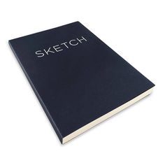 a black book with the word sketch written on it's front and back cover