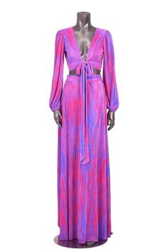 Fuchsia multi maxi skirt set Long sleeves tie-up top Royal Closet, Pink Purple Ombre, Maxi Skirt Set, Floor Length Skirt, Purple Ombre, Floor Length, Halloween Costume, Pink Purple, Skirt Set